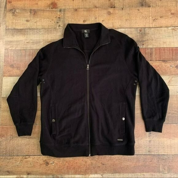 Calvin Klein men’s full zip lightweight jacket in black - L - Picture 1 of 8